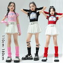 ピンク チアガール 女の子 チア 長袖 キッズダンス衣装 4点セットアップ ヒップホップ キッズ 韓国 キッズ ダンス 衣装 白 スカート ショート丈 スカート ハーフトップ タンクトップ ダンスウェア jazz ジャズダンス 演出服 舞台服 発表会