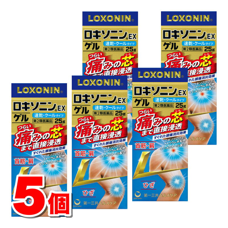 【第2類医薬品】 第一三共ヘルスケア ロキソニンEXゲル 25g　×5個 【セルフメディケーション税制対象商品】 ★