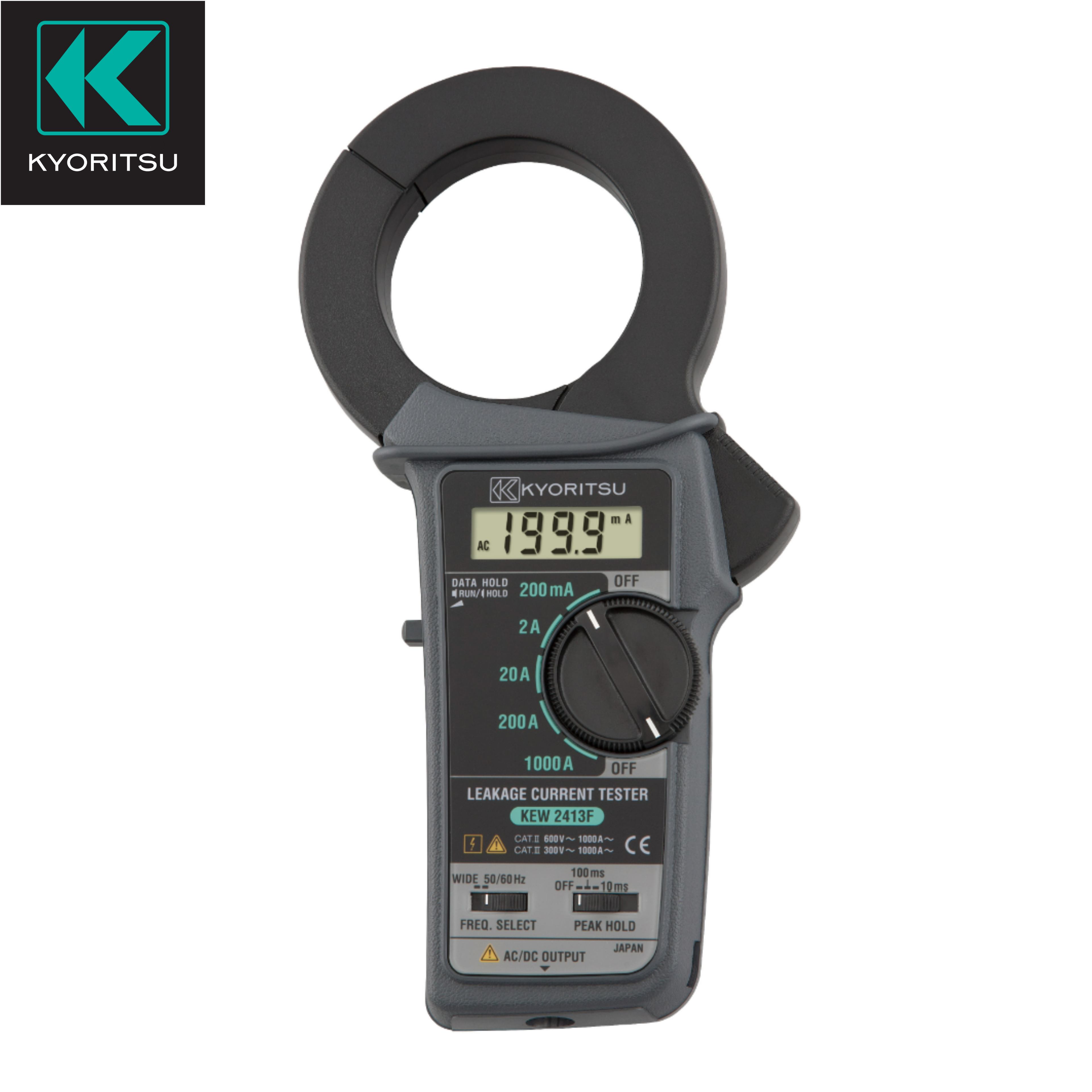 【メーカー公式ショップ】漏れ電流・負荷電流測定用クランプメータ KEW 2413F Φ68mm・分解能0.1mA 共立電気計器(KYORITSU) 大口径リーククランプ 大口径トランスコアの採用により3相一括測定に威力を発揮外部磁界の影響が極めて少ない設計高調波の影響を除去できる周波数切換機能付きピークホールド機能付き記録計出力端子付き最小分解能0.1mA 5