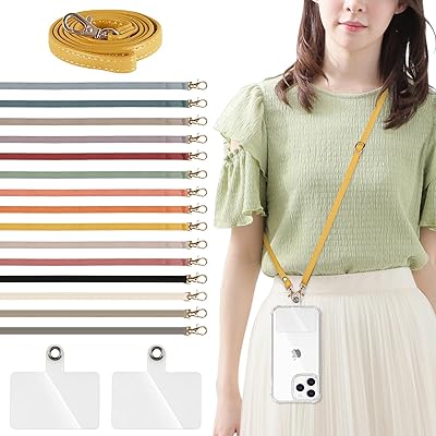 スマホ ストラップ ショルダー スマホ ショルダーストラップ 首掛け 約70cm～約140cm 長さ調節可能 ストラップ 1本+透明タグパッチ2枚入り ネックストラップ ショルダー スマホ/iPhone 全機種対応 斜め掛け