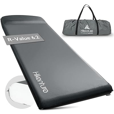 インフレーターマット【2WAY逆流防止弁・R値6.2】キャンプマット シングル 極厚8cm 自動膨張 エアーマ..