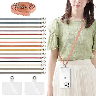 スマホ ストラップ ショルダー スマホ ショルダーストラップ 首掛け 約70cm～約140cm 長さ調節可能 ストラップ 1本+透明タグパッチ2枚入り ネックストラップ ショルダー スマホ/iPhone 全機種対応 斜め掛け