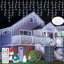 【大型ソーラーパネル】ソーラー LEDイルミネーション 防水 つらら クリスマス イルミネーション ホワイト 400球 10M 連結可能 TYPEC充電可能 ク...