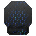 マウスパッド リストレスト一体型 防水 24.5×21cm 六角形 パームレスト 疲労低減 手首クッション 滑り止め 人間工学 ゲーミングマウスパッド おしゃれ 低反発 オフィス/ホーム用(ハニカム・ブルー)(2)