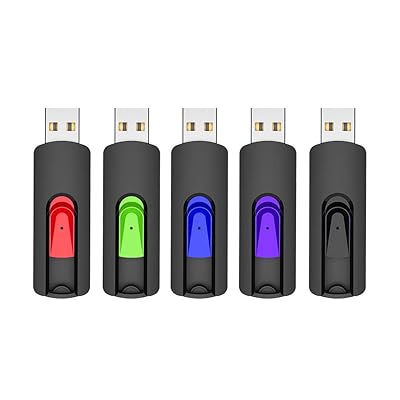 USBメモリ 16GB 5個セット USB 2.0 フラッシュメモリ伸縮式 16ギガバイト サムドライブ ースティック ペンドライブ 5色(黒 紫 青 緑 赤)