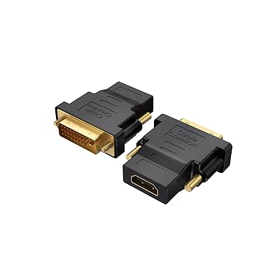 DVI HDMI 変換アダプタ, 【2個セット】双方向伝送 HDMI DVI 変換 オス-メス 1080P 金メッキ