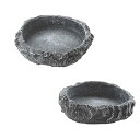 爬虫類水皿 食品ボウル ロックワーム 餌やり機 ヒョウヤモリ クモ サソリ カメレオン 2個パック