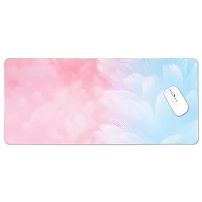 マウスパッド ゲーミングマウスパッド キーボードパッド かわいい テーブルマット 超大型 薄型 滑り止め 水洗い ズレない 耐久性良い ゲーム 仕事用 おしゃれ グラデーション 虹色900*400mm