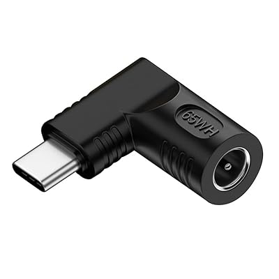アダプターDC 20 Vジャック5.5 x 1.7 mm入力USB-C Type-C出力90度直角電源プラグ充電アダプター65 W