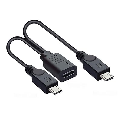 USB Cスプリッター マルチ充電ケーブル USB C 1~2マイクロUSB充電延長ケーブル 2つのデバイスを同時に充電可能 0.98フィート/0.3M
