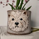 ウェスティ犬プランター – 6インチ レジン製犬型植木鉢, 室内・屋外用観葉植物ポット, 排水穴付き, ガーデン装飾, 植物好きへの理想的なギフト