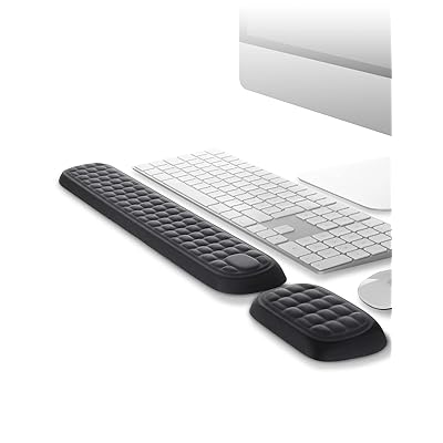 リストレスト キーボード 手首置き 低反発 パームレスト クッション 人間工学デザイン コンピュータ/タイピング/オフィス/仕事/家庭/ゲーム用(ブラック 44...