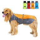 犬服 犬用レインコート ジャケット 防水 大型犬 中型犬 おしゃれ 軽量 安全 反射テープ レインウエア ベスト ポンチョ 犬用合羽 梅雨対策 通気 防風 ペットドッグウェア 雨天 お散歩 オレンジ 6XL