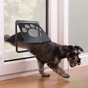 ペットドア 網戸専用 外寸 29x24cm 猫 出入り口 小型犬用 ドア 猫扉 キャットドア 室内用 取り付け簡単 網戸/室内用冷暖房対策
