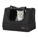 猫トイレ 携行猫用トイレ 折りたたみ式 ポータブルトイレ 防水 持ち運び便利 旅行/車載/防災 ブラック