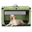 ソフトクレート大型犬 中型犬 犬 折りたたみソフトケージ ペットケージ グリーン L