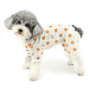 犬服 春 夏 犬用 つなぎ ロンパース 小型犬 服 かわいい 水玉柄 パジャマ カバーオール Dリング付き おしゃれ 可愛い 部屋着 寝間着 柔らかい 通気性 ペット ドッグウェア 洋服 ストライプ服 チワワ 猫服 お散歩 お出かけ オレンジ M