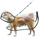 犬用レインコート ペットレインコート カッパ ポンチョ 帽子付 小型犬 中型犬 大型犬 耐水性 透明な合成樹脂 風よけ寒さ対策 着脱簡単 (ブラック, L【日本国内出荷】)
