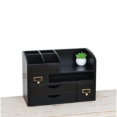 デスクオーガナイザー 小物入れ 卓上収納 多種組み立て方式 伸縮型 本たて ペン立て コスメ 卓上置き棚 リモコンラック (ブラック)