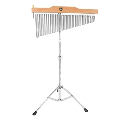 ツリーチャイム 25音 36音 ウィンドチャイム バーチャイム メッキ加工スタンド付き スティック付き (36音, シルバー)