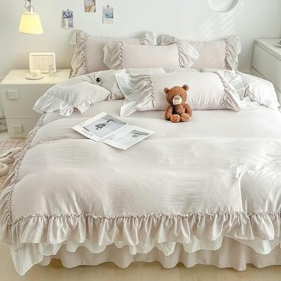 布団カバー 3点セット 4点セット フリル付き布団カバー 寝具カバー 洋式・和式兼用 ベッドカバー 掛け..