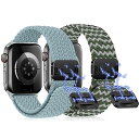 2枚入り バンド Apple Watch 41/40/38mm 用 交換ベルト 編み 腕時計バンド iWatch Series 10 42mm 対応 弾力性 ベ...