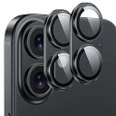 2枚セットiPhone 16/16 Plus用 カメラ保護フィルム 【アルミ合金+9H強化ガラス】レンズ全面保護 耐衝撃/擦り傷防止/露出オーバー防止 高透過率 曇りなし 強粘着設計 黒縁デザイン ブラック