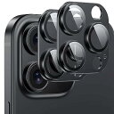 2枚セットiPhone 16 Pro/16 Pro Max用 カメラ保護フィルム 【アルミ合金+9H強化ガラス】レンズ全面保護 耐衝撃/擦り傷防止/露出オーバー防止 高透過率 曇りなし 強粘着設計 黒縁デザイン ブラック