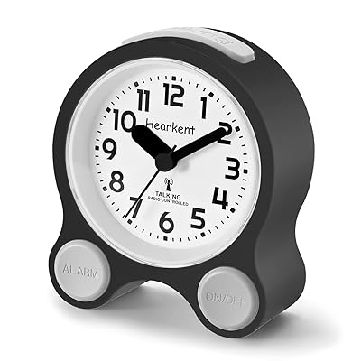 【日本語音声読み上げ電波時計】ボタン押下で時間・日付読み上げ/連続秒針＆無音動作（カチカチ音なし）/ バックライト付き / 5 種類目覚まし音・5 組アラーム・音量 5 段階調節/高齢者・視覚障害者向け
