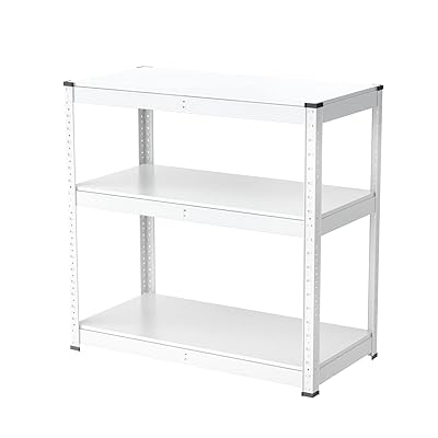 Umimileラック スチールラック 幅80cm 3段 耐荷重120kg/段 メタルラック (幅80×奥行40×高さ80cm, ホワイト)