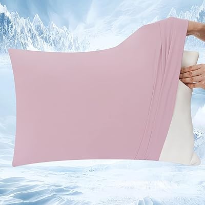 接触冷感 枕カバー のびのびまくらカバー 43 63 50 70 兼用 Q-MAX0.52 ストレッチ Tシャツ素材 ピローケース 封筒式 枕かばー ツルツル 柔らかい さらさら肌触り 抗菌防臭 防ダニ 洗える ピンク