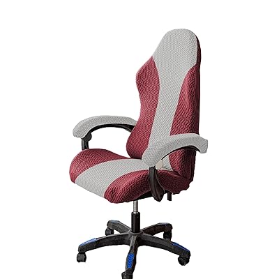 ゲームチェアカバー チェア用事務椅子分体式ファスナー付き伸縮素材 ストレッチジャカード コンピューターチェアアームレスト回転式椅子スリップカバーオゲーミングチェアカバー ゲーミングチェア 取り外し可能な洗える (クラレット+シルバーグレー) ゲームチェアカバー チェア用事務椅子分体式ファスナー付き伸縮素材 ストレッチジャカード コンピューターチェアアームレスト回転式椅子スリップカバーオゲーミングチェアカバー ゲーミングチェア 取り外し可能な洗える (クラレット+シルバーグレー)