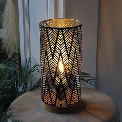 電池式 卓上ライト LED テーブルランプ 高さ19cm おしゃれ 間接照明 装飾ランプ レトロ 卓上ランプ 木製ベース 寝室 和風 玄関 オフィス バー 旅館...