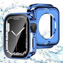 対応 Apple Watch ケース 45mm IP68 防水ケース 360 3D直角エッジデザイン メッキ加工 アップルウォッチ9/8/7 カバー Apple Watch 9/8/7 カバー 対応 アップルウォッチ ケース ガラスフィルム 一体型(2)