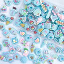 デコパーツ ミックス スイーツ キャンディ 食べ物 レジンパーツ ホイップデコ アクセサリー イヤリング ヘアゴム パーツ チャーム 手芸 推し活 子供(ブルー)