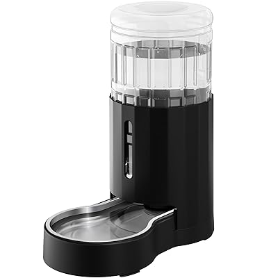 7L 大容量ペット給水器 ステンレスボール付き 自動給水器 水飲み器 留守対応 ブラック 多頭飼い 中型小型犬猫用 ペットボトル