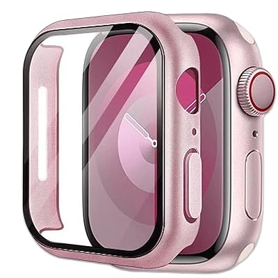 アップルウォッチ カバー40mm 44mm 41mm 45mm対応 アップルウォッチ 本体3D曲面エッジ 超薄型 PC+ガラス素材 高透過率apple watch カバーキズ防止 簡単に取り付け・取 全面保護 apple watch ケース(41mm
