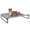 犬 ベッドドッグコット高架式ペットベッド大型犬用屋外コットベッド洗濯可能な通気性メッシュ付きポータブルスタンディングペット滑り止めフィート屋内屋外キャンプベッド...