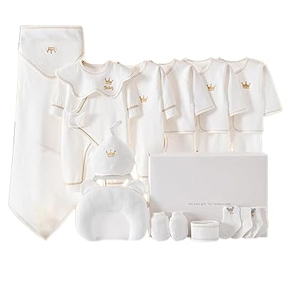 ベビー服 出産祝い ギフトセット 新生児用品 ロンパース 赤ちゃん プレゼント 贈り物 女の子 男の子 秋冬用 綿100% 保温 厚手 かわいい 0~1歳 0~3ヶ月 ホワイト 20点入り ギフトボックス付き