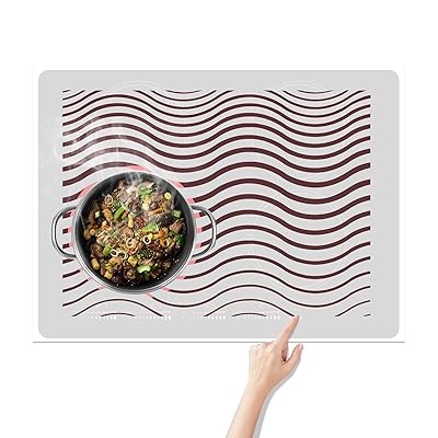 ihマット ihクッキングヒーターマット 温度変化により色が変わる 滑り止め 夏っぽい 傷防止 シリコンマット 断熱パッド (ホワイト61＊53CM)