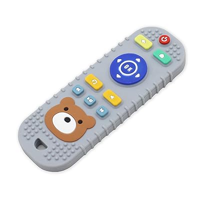 歯がため リモコン 赤ちゃん 新生児 おもちゃ 食品級シリコン はじめ 噛むおもちゃ ソフト 感覚刺激 安心素材 握りやすい 出産祝い ベービーはがため 3ヶ月から対象 0歳 (グレー)