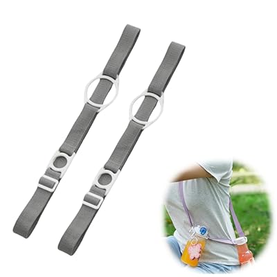 楽天KYOSEAstoreボトルストラップ ボトルホルダー 2本セット 長さ調節可能 斜め掛けショルダーベルトです 簡単軽量 持ち歩き 着脱簡単 遠足 通勤 学校 旅行 子供 大人 キャンプ 登山 アウトドア ハイキング ウォーキングなどに適しています （ダークグレー）