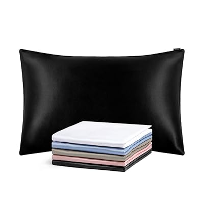 シルク枕カバー ピローケース 【43x63cm】 ブラック 【1枚】 25匁/ 額縁無し/天然シルク/美肌/軽量/OEKO認証済