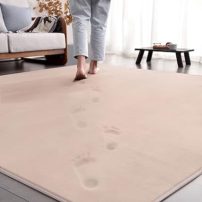 ラグ カーペット 低反発 ラグマット 1.5畳 130x185cm 厚手15mm 防音 洗える 滑り止め付 床暖房 ホットカーペット対応 防ダニ 抗菌 撥水加工 ふわっと手触り フランネル じゅうたん ベージュ