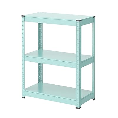 Umimileラック スチールラック 幅60cm 3段 耐荷重120kg/段 メタルラック (幅60×奥行30×高さ80cm, ブルー)