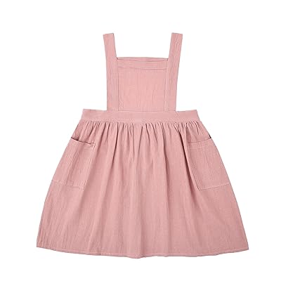 キッズ エプロン かわいいおしゃれ着脱簡単 コットン リネン エプロン 子供用,ピンク,6〜10歳年上
