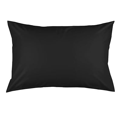 枕カバー 43 90 綿100％ サテン織り 300本高密度 光沢がある 封筒式 ピローケース 選べる7色 色褪せにくい ホテル品質 滑らか 柔らかい 43×90cm 黒 ブラック