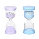 サンドタイマー 15分/30分 砂時計 2個セット 砂タイマー ゲーム キッチン 料理 お風呂用 インテリアタイマー ホーム オフィス 教室用 パープル ブルー
