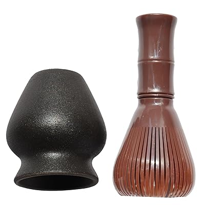 茶せん、茶筌、樹脂製、抹茶泡立て器、再利用可能、茶道ツール、伝統工芸品、80本入り、イエロー +陶製..