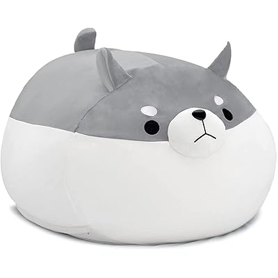 布団収納袋 ぬいぐるみ収納袋 クッションになるカバー 柴犬デザイン(灰色) 布団収納カバー おもちゃ収納カバー 衣類なども収納可能! 柔らかい生地 肌触りが良い...